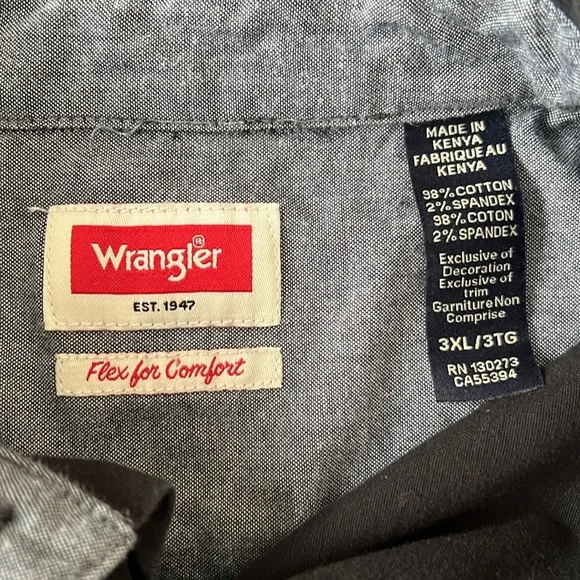 Wrangler Men's Black Casual Button Down Shirt - Picture 11 of 12